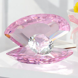 Personalizzato Bella di Cristallo Artigianato di Nozze <span class=keywords><strong>Souvenir</strong></span> Favori di Cristallo Colorato Cozze Con Il Diamante - Product Image 1