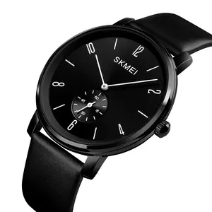 Skmei 1398 男士石英手表新设计 skemi 皮革手表