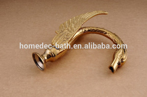 Doppi Manici Miscelatore Oro di Lusso Rubinetto Cigno Bacino Del Rubinetto - Product Image 3