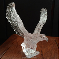 Vente chaude Creative Liuli Eagle Ornement Haute Qualité Cristal Verre Bureau Décoration Artisanat Cadeaux