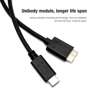 USB Type-c 3.1 USB 3.0 Micro B 10pin Câble rapide données Jusqu'à 5Gbps transfert pour Disque dur Samsung S6 <span class=keywords><strong>Chromebook</strong></span> Mac etc cahier - Product Image 2
