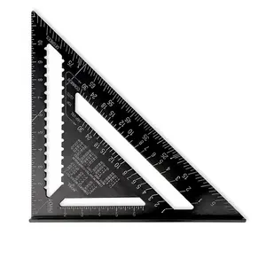 MEASPRO 12 Inch Aluminum Rafter Carpenter Square/Triangle Square with Laser Graduations