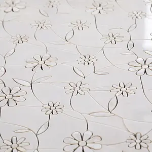 Carrelage mosaïque de marbre blanc, coque mixte, jet d'eau, mosaïque avec mère de la perle