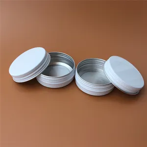 Metal Box Tin 1 0z White Aluminum Metal Container Round Metal Box 30ml Tin Cans Screw Top Tin