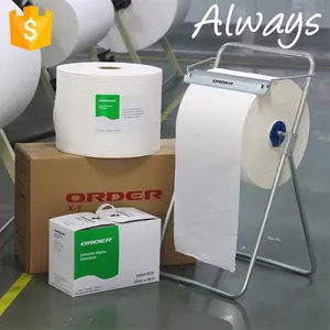 Rouleau de papier toile industrielle jumbo de 900 pièces, lingettes de nettoyage d'<span class=keywords><strong>atelier</strong></span> blanches - Product Image 1