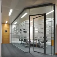 Prefabrik iç bölme duvar hareketli ofis duvarları çerçevesiz cam ofis bölmesi, cam bölme duvar, şeffaf