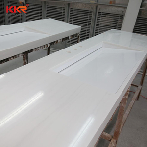 Comptoir de salle de bains avec évier intégré, Texture <span class=keywords><strong>marbre</strong></span> et acrylique, Surface solide, vente directe d'usine - Product Image 2