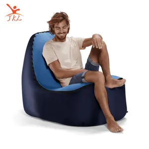 Sofá inflable portátil para exteriores, silla de aire para playa, azul