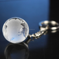 Porte-clés boule de terre en cristal, porte-clés, boule de cristal