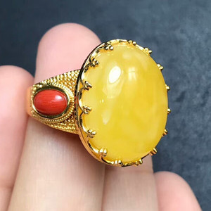 Vendita calda alla moda regolabile giallo <span class=keywords><strong>ambra</strong></span> naturale della pietra preziosa <span class=keywords><strong>anello</strong></span> di fidanzamento <span class=keywords><strong>argento</strong></span> 925 gioielli per le donne - Product Image 3