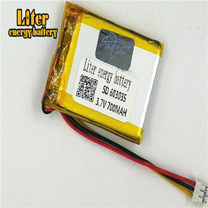 Socket 2.0 3 P 3.7 V 603035 700 mah lipo battery Rechargeable solar li ion polymer lithium battery with PCM - Product Image 2