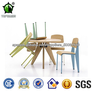 Plywood capítulo del metal colorido Silla de comedor Norma Jean Prounve silla de comedor - Product Image 1