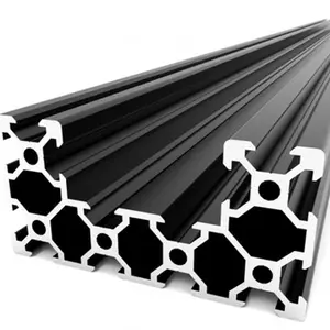2020 3030 4040 Aluminum Extrusion Profile Frame T V Slot Custom Extruded Black Anodized Polished Industrial Aluminum Profile