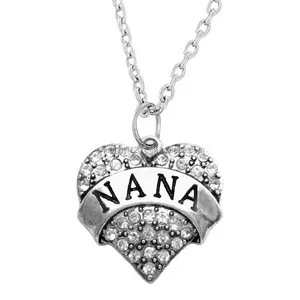 Nana collar de encanto de joyas de la abuela de cadena de plata regalo de día de las madres