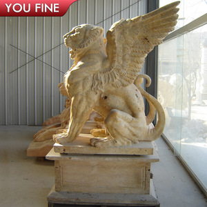 Statua Antica di Leone Alato in Pietra per Decorazione <span class=keywords><strong>Giardino</strong></span> - Product Image 1