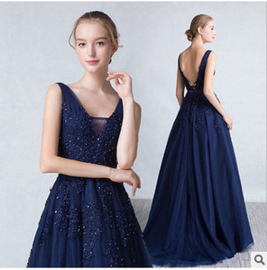 2019 Yiwu mercato tinta unita profondo scollo a V abbigliamento <span class=keywords><strong>matrimonio</strong></span> senza maniche abiti da sposa da donna - Product Image 4