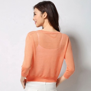2019 de moda <span class=keywords><strong>mujer</strong></span> corto de Color sólido de invierno de manga larga Chaqueta de punto <span class=keywords><strong>abrigo</strong></span> - Product Image 4