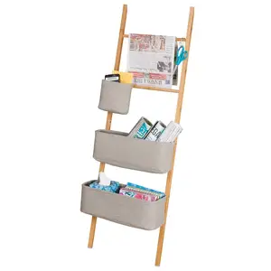 Removable Standing Office Supplies Storage Organizer Ladder with basket