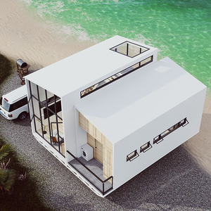 บ้านสำเร็จรูปโครงเหล็กเบาหรูหรา บ้านเคลื่อนที่ วิลล่าริมชายหาดทันสมัย - Product Image 6