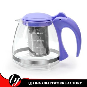 Tetera de vidrio de borosilicato con infusor y mango de plástico, diseño de estilo especial - Product Image 3