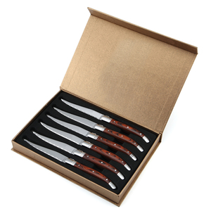 <span class=keywords><strong>Laguiole</strong></span>-Juego de cuchillos de acero inoxidable con mango de Francia, conjunto de cuchillos para carne con caja de regalo - Product Image 1