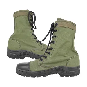 Botas tácticas KMS de alta calidad profesional de tela Oxford verde personalizada, ligeras, impermeables, negras