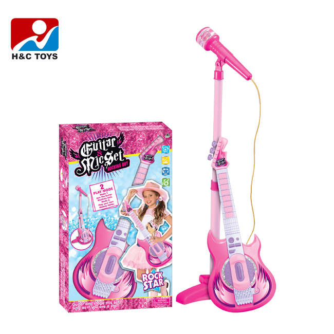 Новая электрическая пластиковая игрушечная гитара с микрофоном HC342075