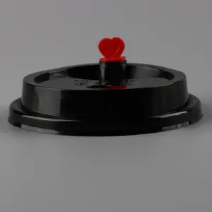 90mm kalibreli tek kullanımlık siyah pp enjeksiyon plastik kapak kırmızı kalp ile stoper
