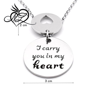 Io Porto È Nel Mio Cuore Gioielli Ciondolo Collana Amore Regalo per la Mamma <span class=keywords><strong>Figlia</strong></span> Coppie Fidanzata Anniversario di Matrimonio <span class=keywords><strong>Compleanno</strong></span> - Product Image 2