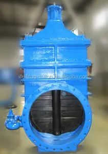 Valve Electric Gate Valve Big Diameter With Stem Extension And Gear Box And Bypass