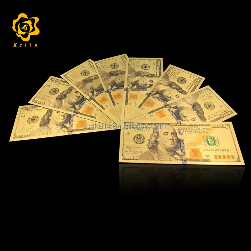 24 Karat Goldfolie Banknote gefälschte USD 100 Rechnung sammel bare Banknoten