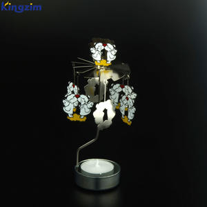 Custom <strong>Angels</strong> Carrousel Candleholder Stainless Steel Rotary Spinning Tea Light <strong>Candle</strong> <strong>Holder</strong> - Product Image 3