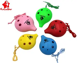 צעצוע ocarina 6 חור פלסטיק ocarina עם צבע תיבת לסטודנטים קל ללמוד