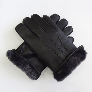 <span class=keywords><strong>Gants</strong></span> en cuir de daim véritable pour hommes et femmes, doublés de fourrure de laine épaisse, imperméables et chauds pour l'<span class=keywords><strong>hiver</strong></span>, support OEM - Product Image 6