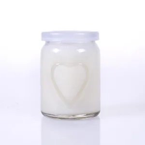 Bán Buôn Trái Tim Khắc Sữa Chua Pudding Glass Jar Và Container 100Ml 150Ml 200Ml Thạch Pudding Chai Thủy Tinh Với Nắp Nhựa