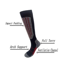 Chaussettes de ski en laine mérinos d'hiver épaisses de haute qualité-Isolation chaude, évacuation de l'humidité pour le ski/le snowboard