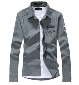 Nouvelle <span class=keywords><strong>chemise</strong></span> à manches longues pour <span class=keywords><strong>homme</strong></span>, style automne, <span class=keywords><strong>chemise</strong></span> slim de cow-boy - Product Image 5