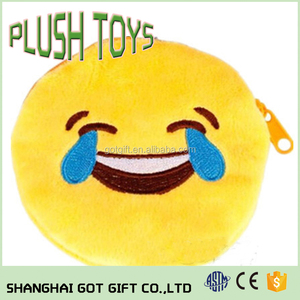 Style chaude <span class=keywords><strong>en</strong></span> peluche zéro portefeuille visage souriant sac <span class=keywords><strong>qq</strong></span> expression pièce clé sac emoji portefeuille peluche jouet - Product Image 3