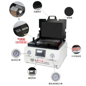 Low price TBK 808 12inch 2 in 1 lcd glass oca vacuum laminating machine 220V/110V for iphone for Samsung curved screen repair