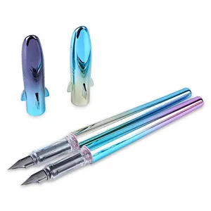 ปากกาหมึกซึมพลาสติกราคาถูกส่งเสริมการขายการพิมพ์ที่มีสีสันโลโก้สำหรับนักเรียนโรงเรียน Germnan ผู้นำเข้าหมึก,ปากกาหมึกซึมทอง TTX