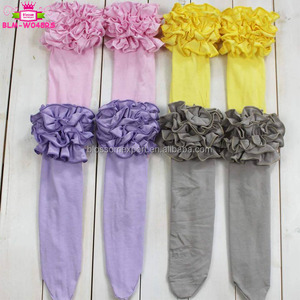 Knee High Baby <strong>Socks</strong> Cotton Triple Ruffle Tights <strong>Leg</strong> <strong>Warmers</strong> Solid White Kids Girls Icing Ruffle Boot <strong>Socks</strong> - Product Image 2