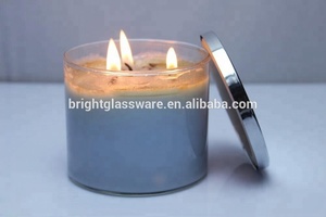 Hurricance soplado grande sostenedor de vela de cristal con <span class=keywords><strong>velas</strong></span> perfumadas - Product Image 4