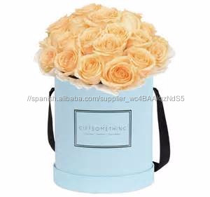 2016 Caja de Regalo de Navidad \ China hecha a mano de encargo logo caja redonda de cartón caja de flores \ Negro rosa - Product Image 3