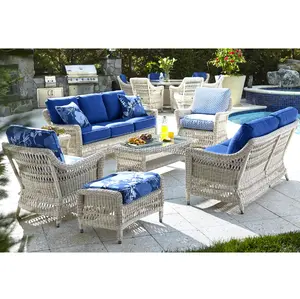 Old Fashioned Exotic Designed Style Outdoor Garden Furniture Entertaining Wicker Sofas