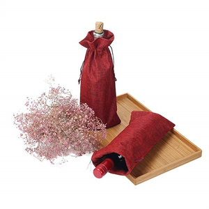 Sac à vin de Noë<span class=keywords><strong>l</strong></span> en jute personnalisé, sac cadeau pour bonbons, style boucle souple, fermeture épaule, marque Kingye - Product Image 4