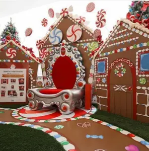 Venta al por mayor de fábrica: Silla de trono grande de Papá Noel de fibra de vidrio para decoraciones navideñas de interior y exterior, solución de exhibición para suministro a granel. - Product Image 3