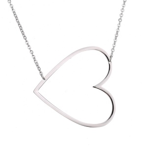 Custom made gioielli in argento tono oro di grandi dimensioni di grandi dimensioni personalizzato sideways big <span class=keywords><strong>cuore</strong></span> <span class=keywords><strong>collana</strong></span> di cerimonia nuziale - Product Image 3