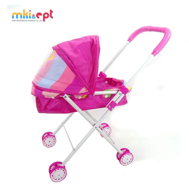 Shantou ept Pink Baby Silding Stroller Doll Accessories Trolley Doll Furniture Baby Carriage Stroller Doll Toys For Girls Gifts