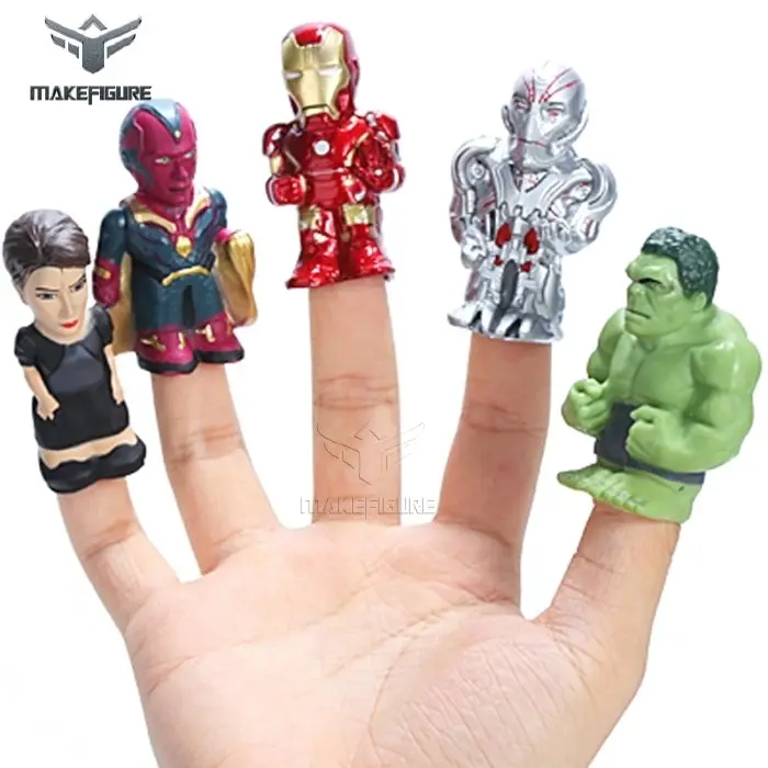 Customized Cartoon PVC Finger Puppets Toy Making Soft Vinyl Finger Puppets Figure Custom Made Vinyl finger puppets figures