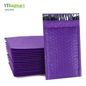 YTBagmartカスタムロゴ郵送郵便プラスチック配送バッグパープルポリバブルメーラー